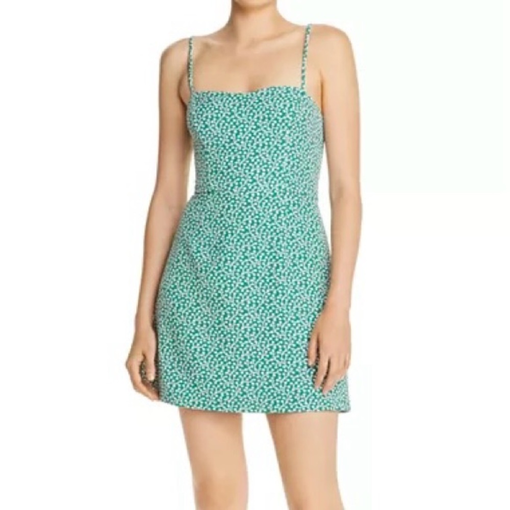 French Connection Whisper Sweetheart Botanical Print Mini Dress